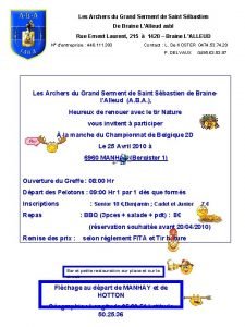 Les Archers du Grand Serment de Saint Sbastien