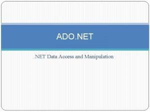 Ado.net overview