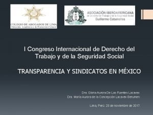 I Congreso Internacional de Derecho del Trabajo y