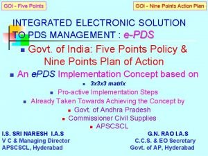 GOI Five Points GOI Nine Points Action Plan