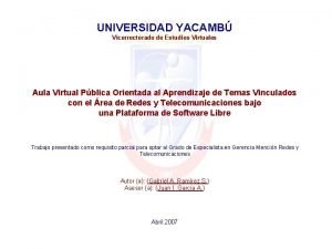 Aula virtual yacambu