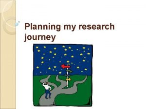 Planning my research journey RESEARCH PLANNING Review the