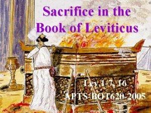 Sacrifice in the Book of Leviticus Lev 1