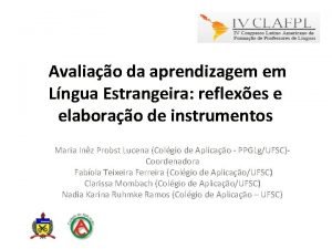 Avaliao da aprendizagem em Lngua Estrangeira reflexes e