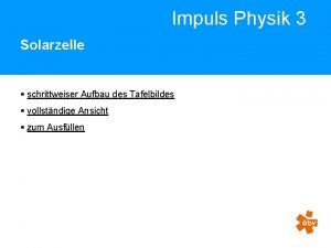 Impuls Physik 3 Solarzelle schrittweiser Aufbau des Tafelbildes