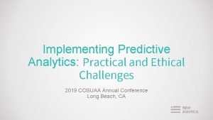 Challenges of implementing predictive analytics