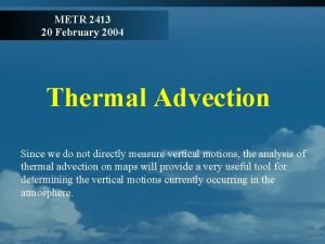 Temperature advection Temperature advection