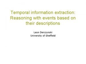 Temporal information extraction