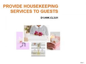 Housekeeping subject