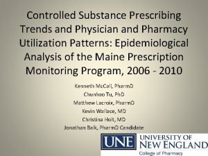 Controlled Substance Prescribing Trends and Physician and Pharmacy