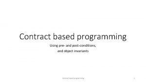 Methods of contract programming