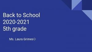 Back to School 2020 2021 5 th grade