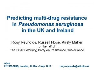 Predicting multidrug resistance in Pseudomonas aeruginosa in the