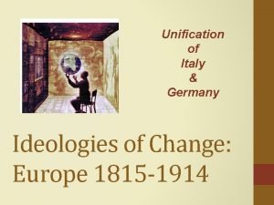 Unification of Italy Germany Ideologies of Change Europe