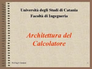 Universit degli Studi di Catania Facolt di Ingegneria