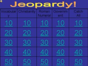 Vocabular Christianity Roman Governm y Numeral ent 10