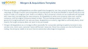 Merger and acquisition template