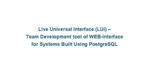 Lui interface