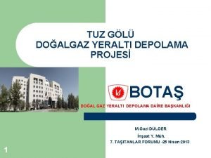 TUZ GL DOALGAZ YERALTI DEPOLAMA PROJES BOTA DOAL