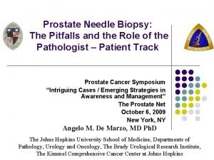 Prostate Needle Biopsy The Pitfalls and the Role