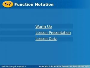 Function notation warm up