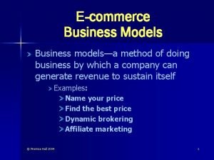 Ecommerce Business Models Business modelsa method of doing