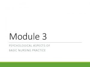 Psychological aspects of nursing