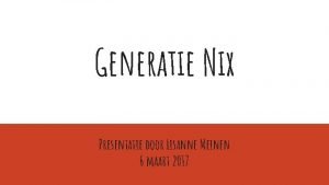 Generatie nix literatuur