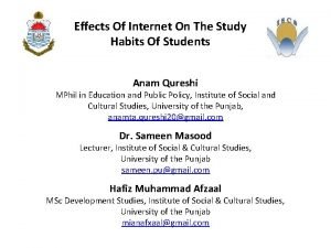 Effects of internet use and study habits