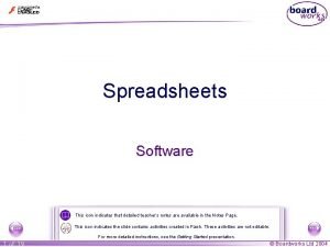 Spreadsheets Software This icon indicates that detailed teachers