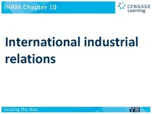 International industrial relations in ihrm