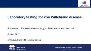 Von willebrand disease test