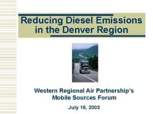 Diesel emissions denver