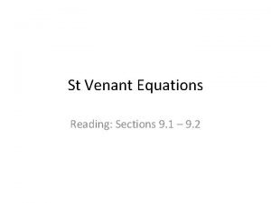 St venant equations