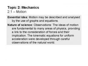 Timeless kinematic equation