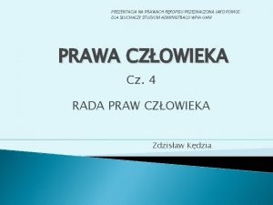 PREZENTACJA NA PRAWACH RKOPISU PRZEZNACZONA JAKO POMOC DLA