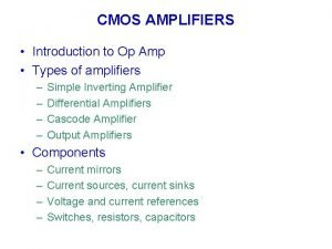 Types of amplifier