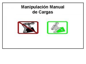 Manipulacin Manual de Cargas Bienvenidos La razn de