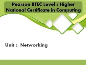 Pearson BTEC Level 4 Higher National Certificate in