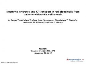 Nocturnal enuresis and K transport in red blood