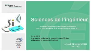 Sciences de lingnieur Webinaire daccompagnement des enseignants pour