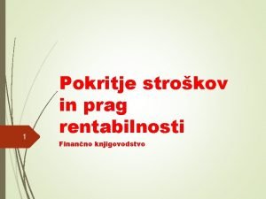 Prag rentabilnosti formula