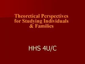 Four theoretical perspectives