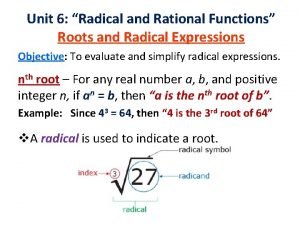 Radical and rational functions