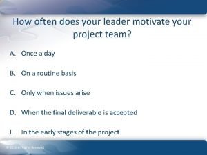 How often does your leader motivate your project
