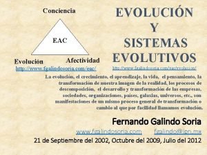 Conciencia EAC Evolucin Afectividad http www fgalindosoria comeac