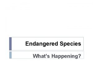 Endangered Species Whats Happening Causes of Extinction Habitat