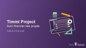 Timmi Project Suivi financier des projets Guide du