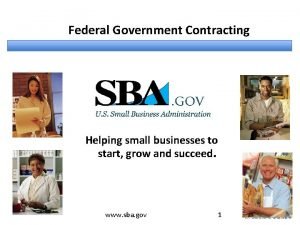 Federal Government Contracting Helping small businesses to start