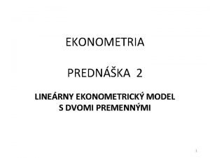 Liniowy model ekonometryczny przykład